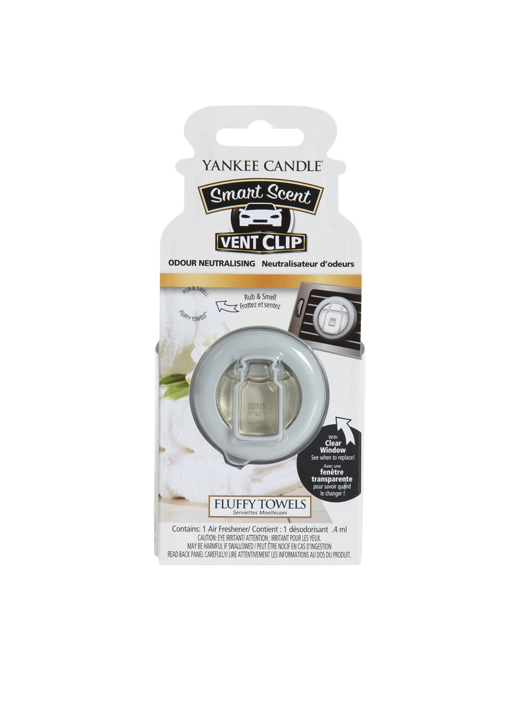 YANKEE CANDLE White Fluffy Towels Smart Scent Vent Clip Air Freshener Price in India