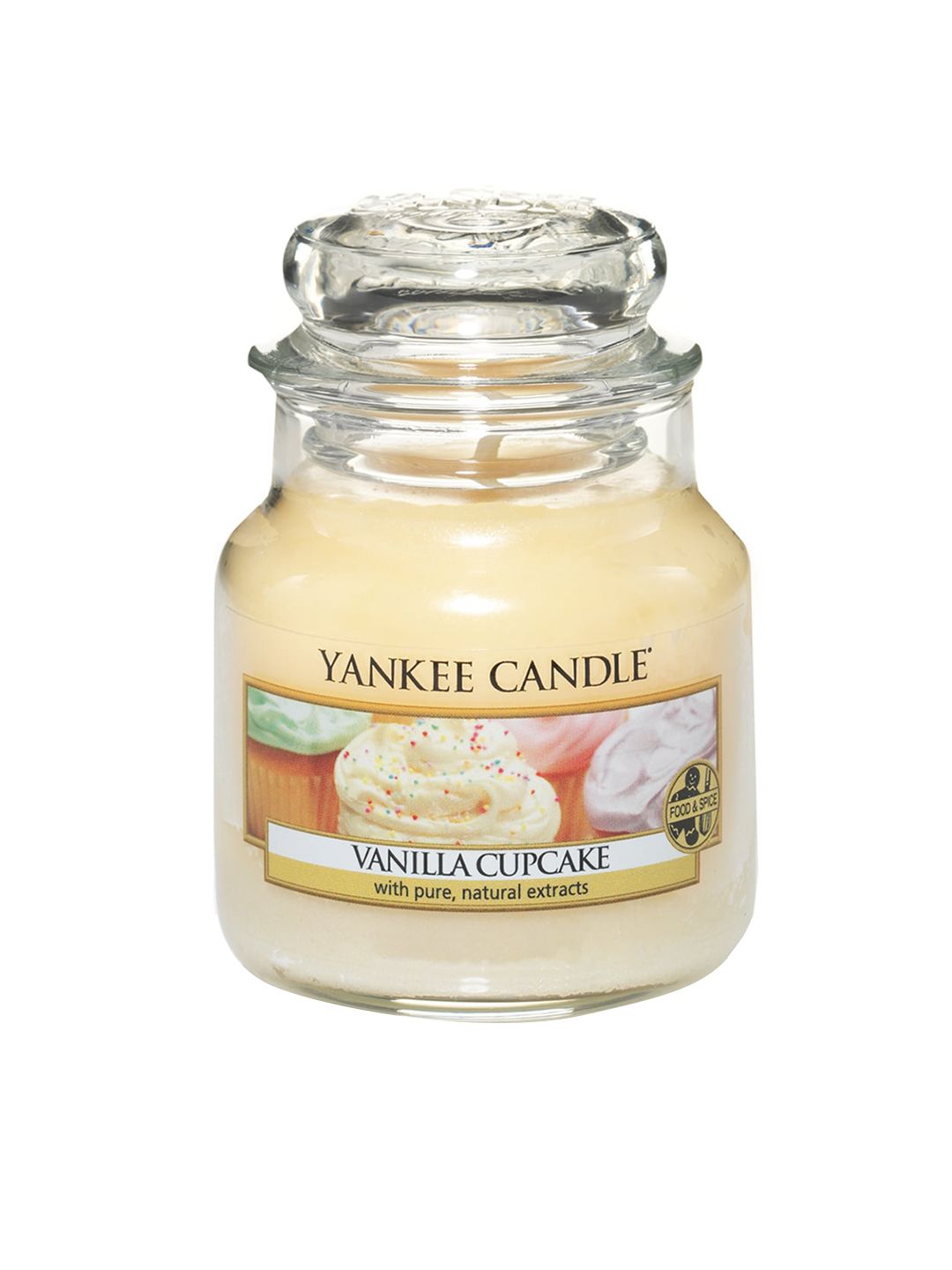 YANKEE CANDLE Cream-Coloured Vanilla Cupcake Scented Jar Candle Price in India