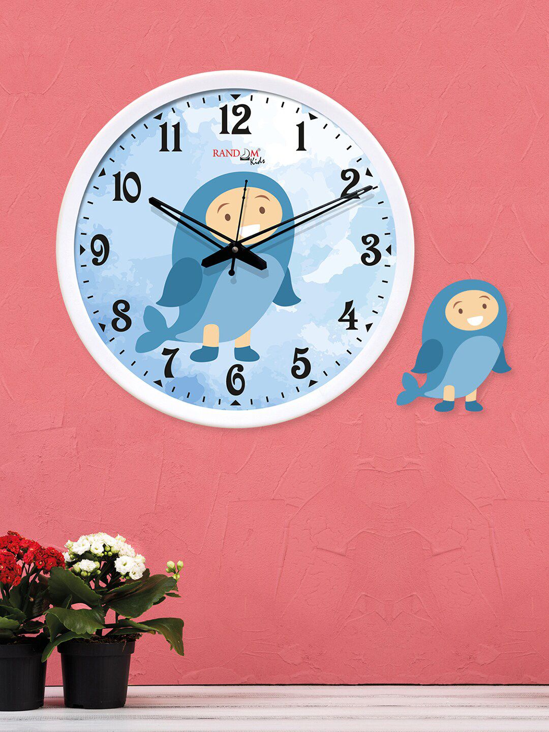 RANDOM Blue Round Printed Analogue Wall Clock Price in India