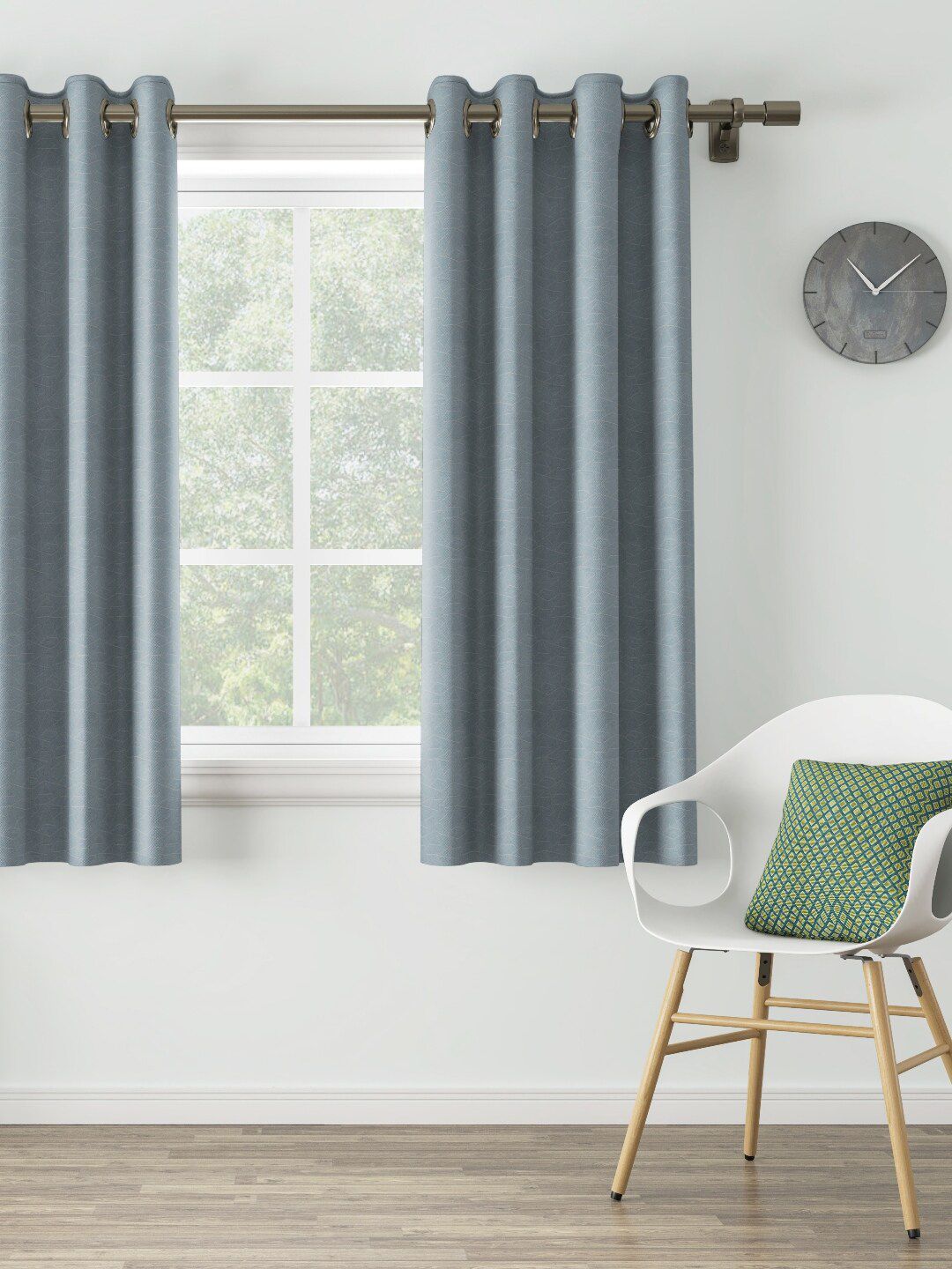 DDecor Blue Printed Single Window Curtain Price in India