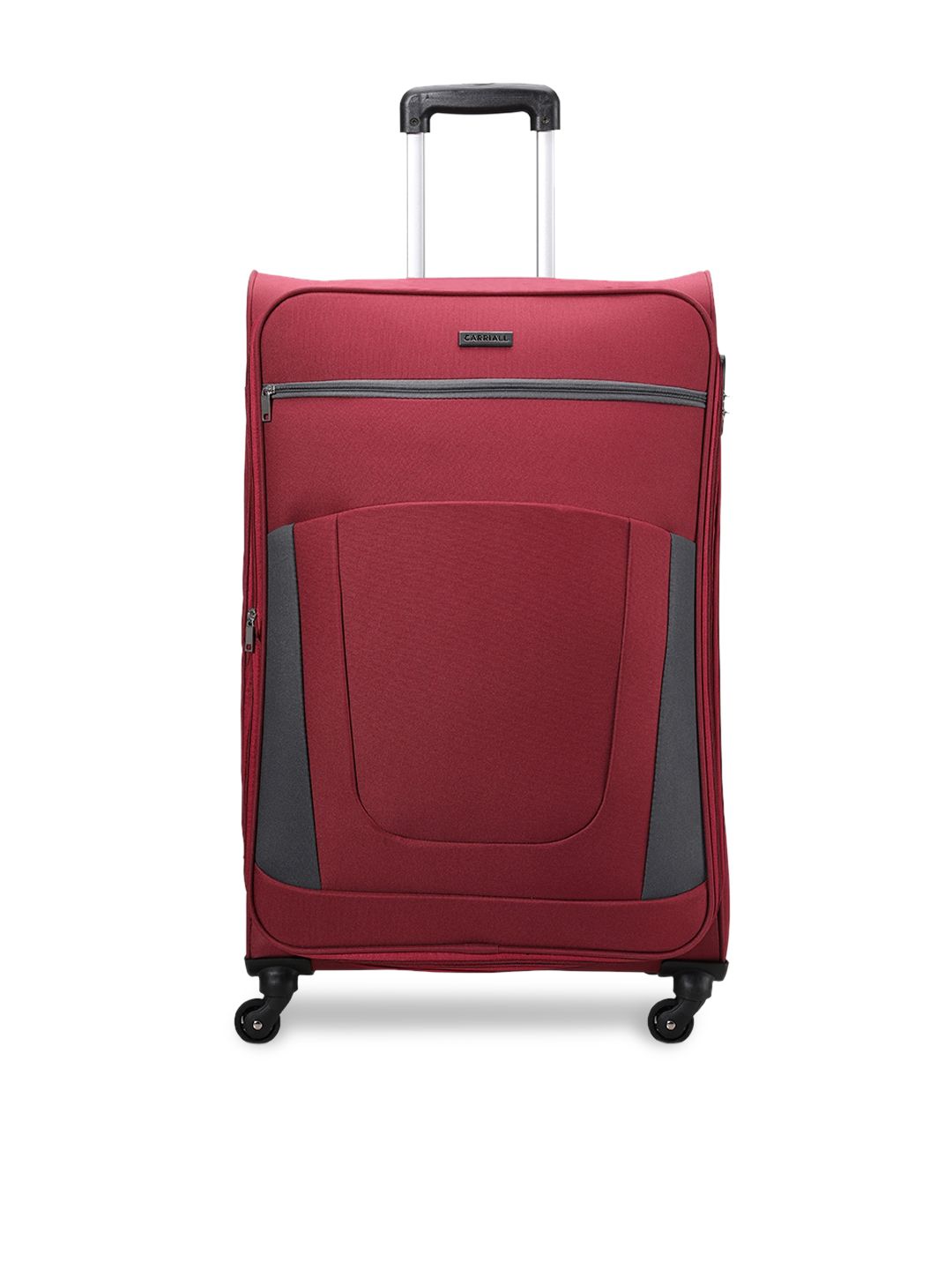 CARRIALL Red Solid Expandable Large Trolly Suitcase Price in India