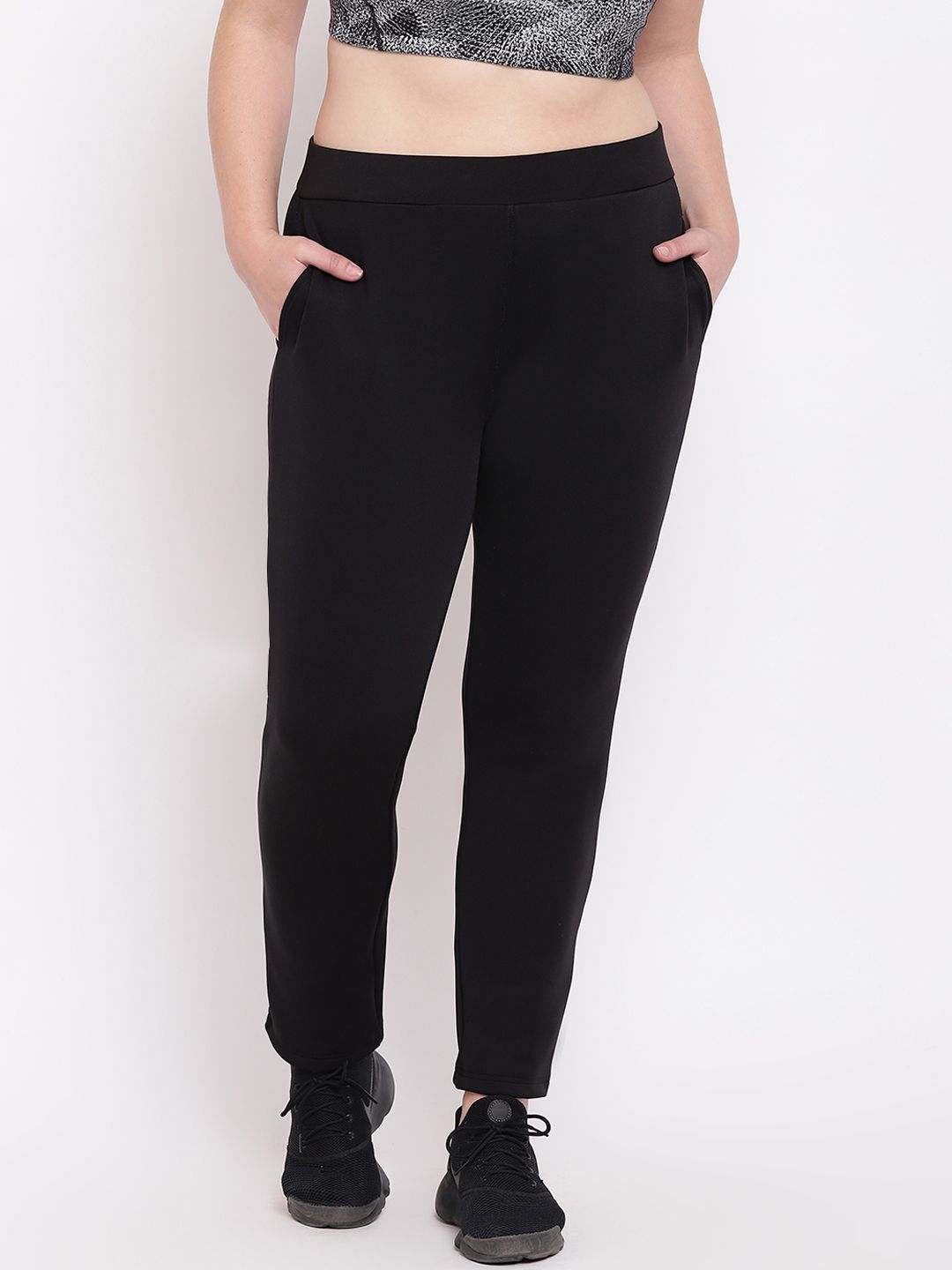 The Pink Moon Plus Size Women Black solid Tights Price in India