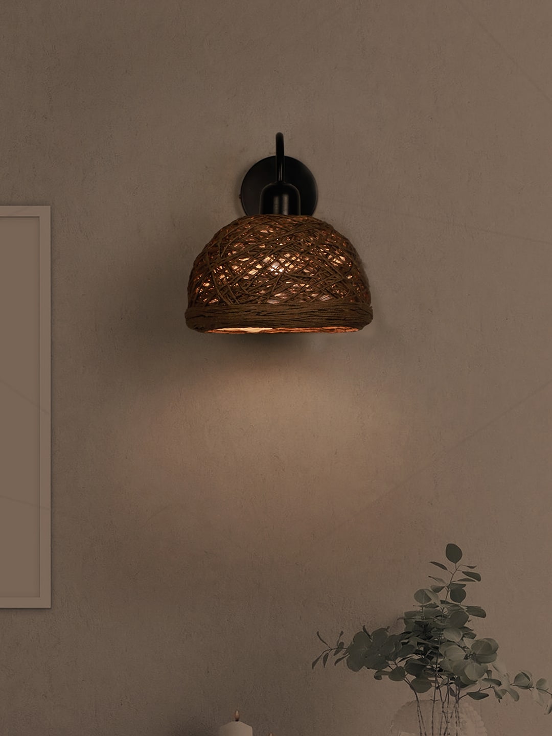 Fos Lighting Brown Solid String Bowl Armed Sconce Price in India