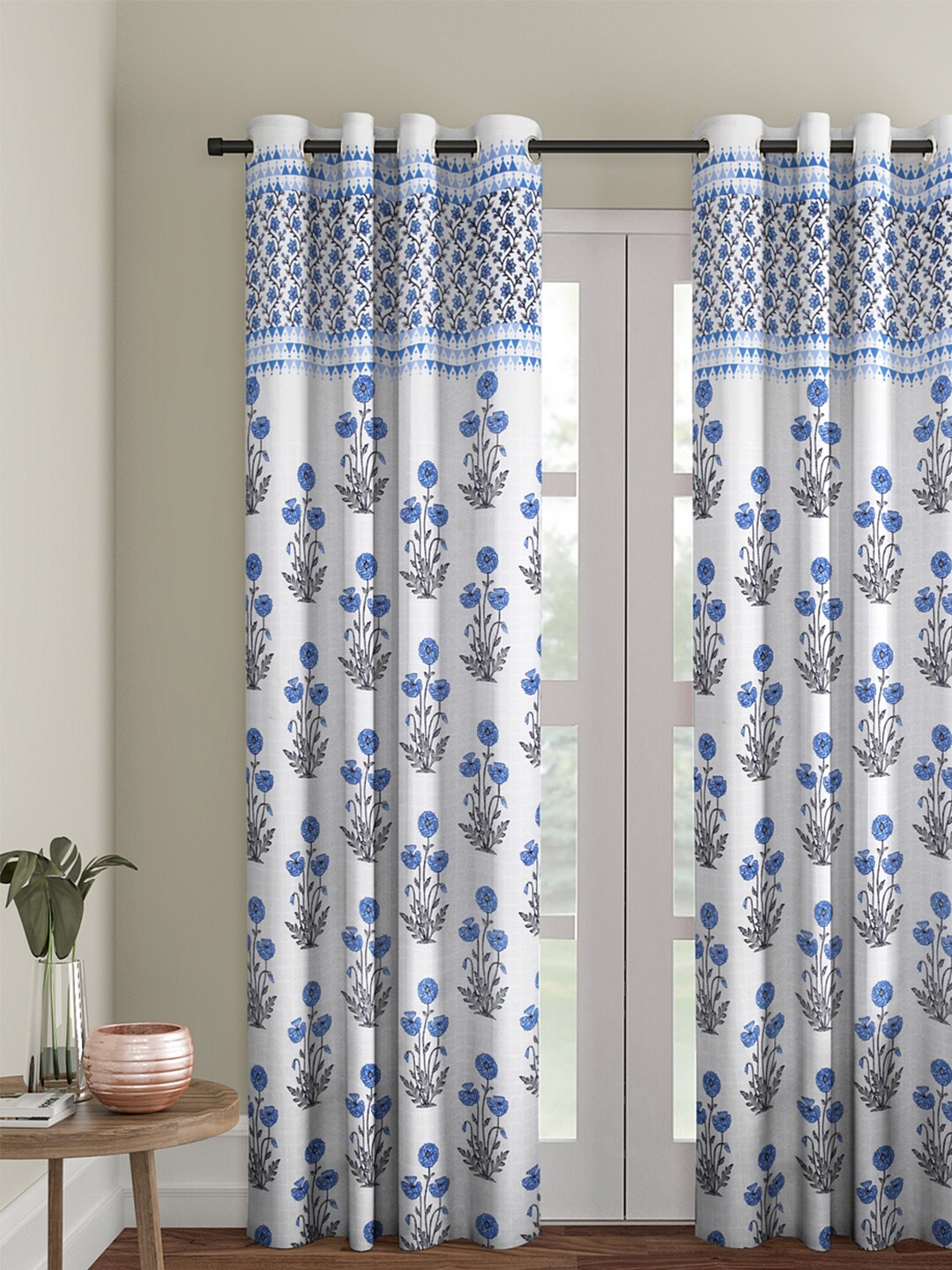 Rajasthan Decor White Single Long Door Curtain Price in India