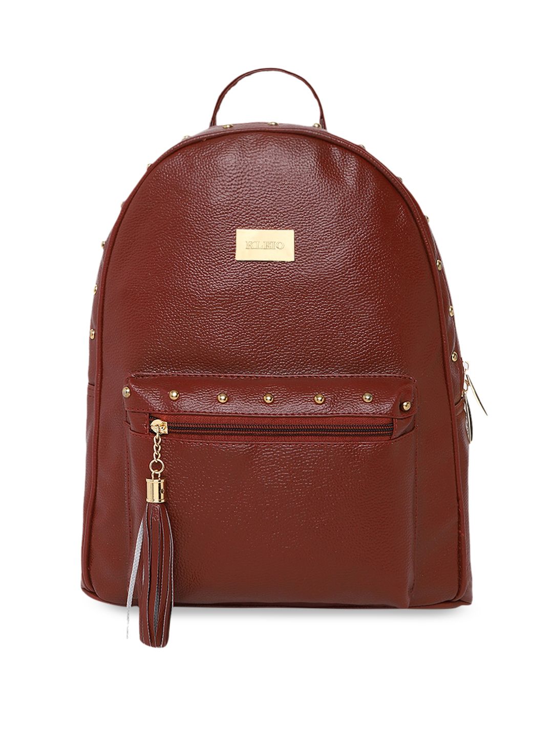 KLEIO Women Brown Solid Backpack Price in India