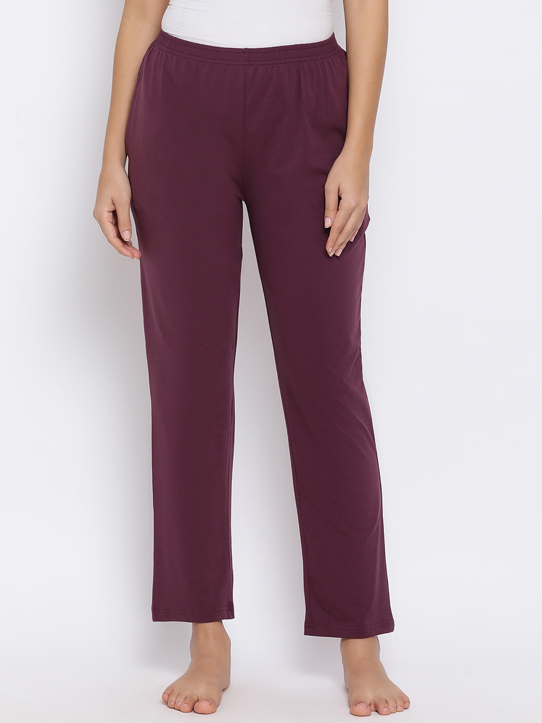 Clovia Women Purple Solid Lounge Pants Price in India