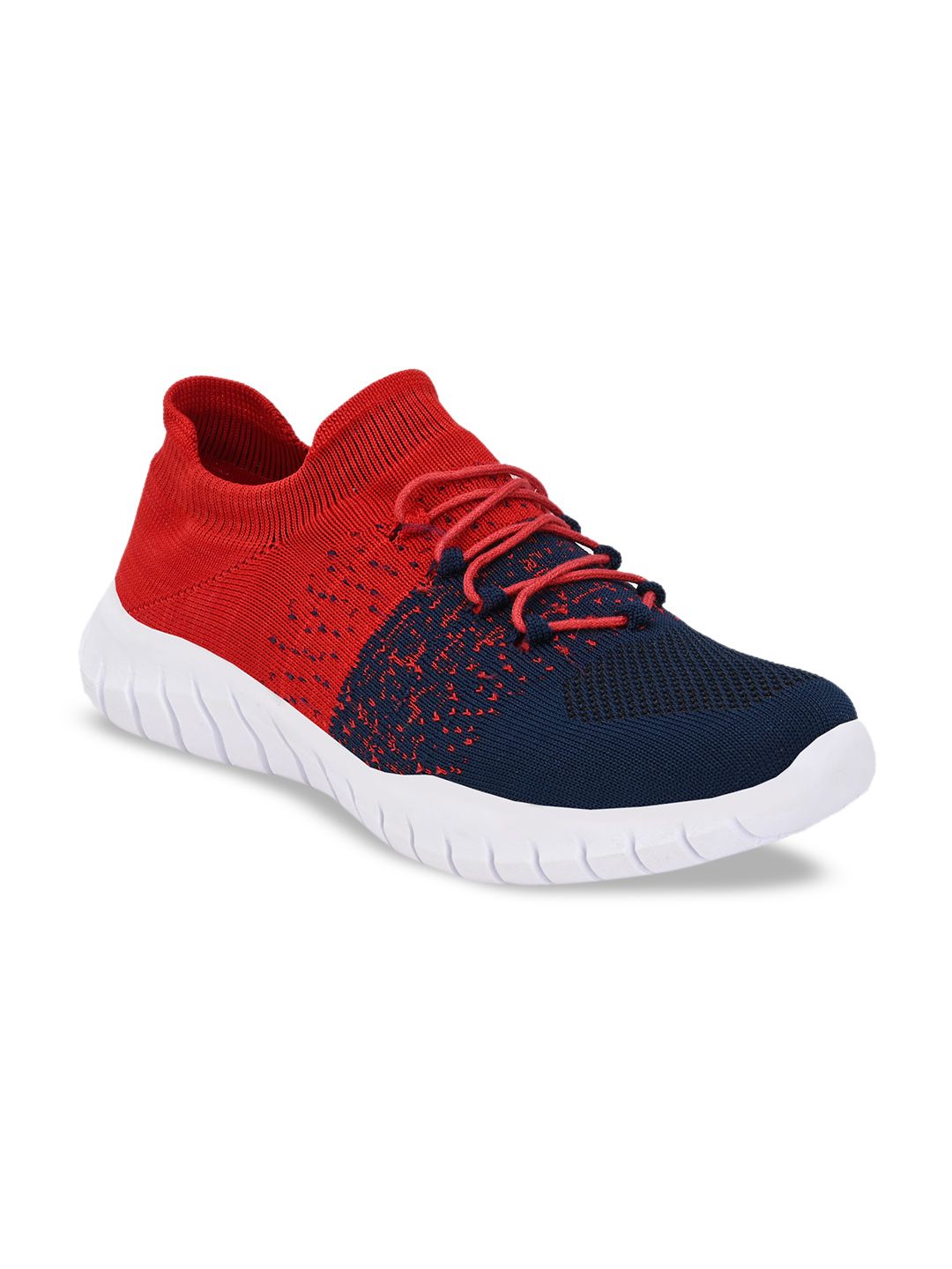 MENGLER Men Red & Blue Textile Walking Shoes