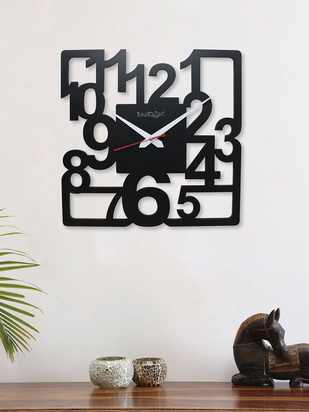 RANDOM Black Square Solid Analogue Wall Clock Price in India