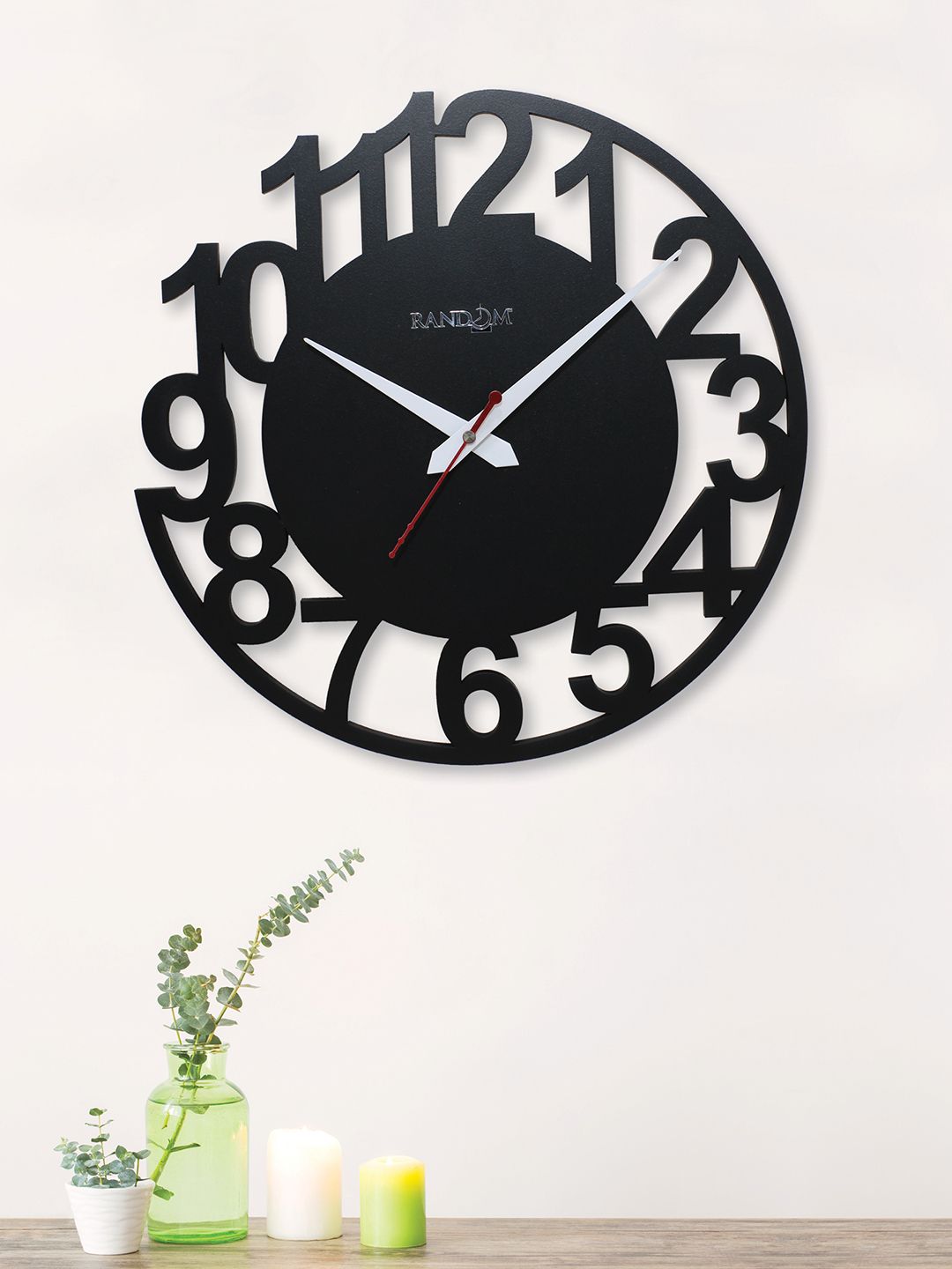 RANDOM Black Round Solid 29 cm Analogue Wall Clock Price in India