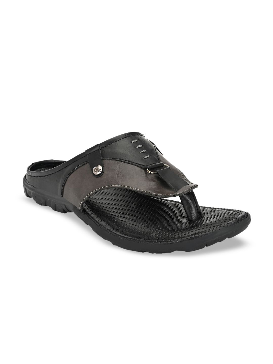 El Paso Men Black Comfort Sandals