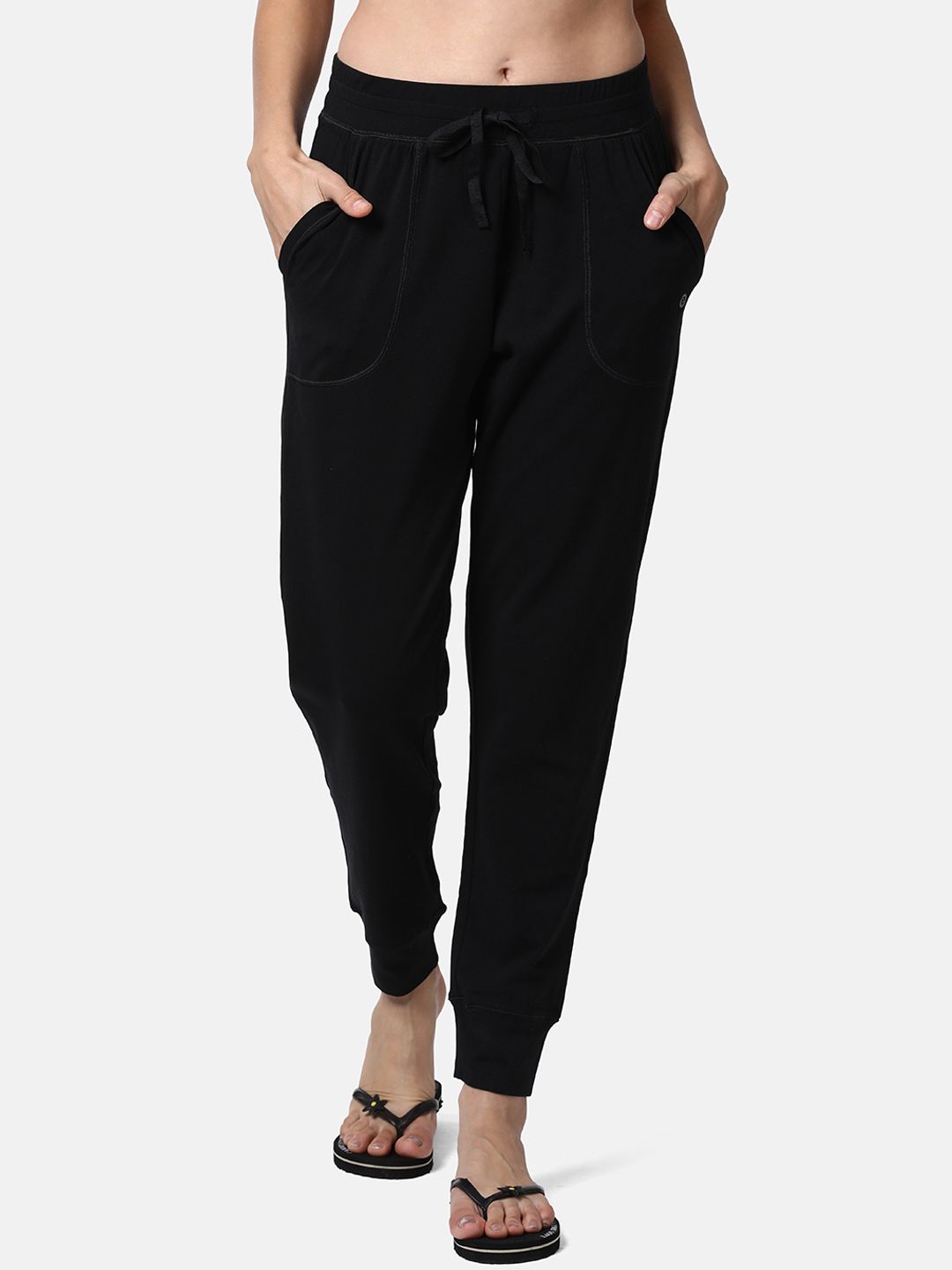 Enamor Women Black Relaxed Fit Lounge Joggers Price in India