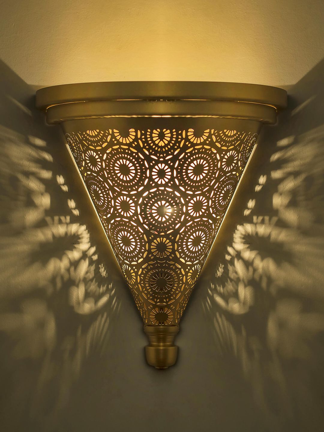 Homesake Gold-Toned Moroccan Trophy Concentric Circles Wall Lamp Price in India