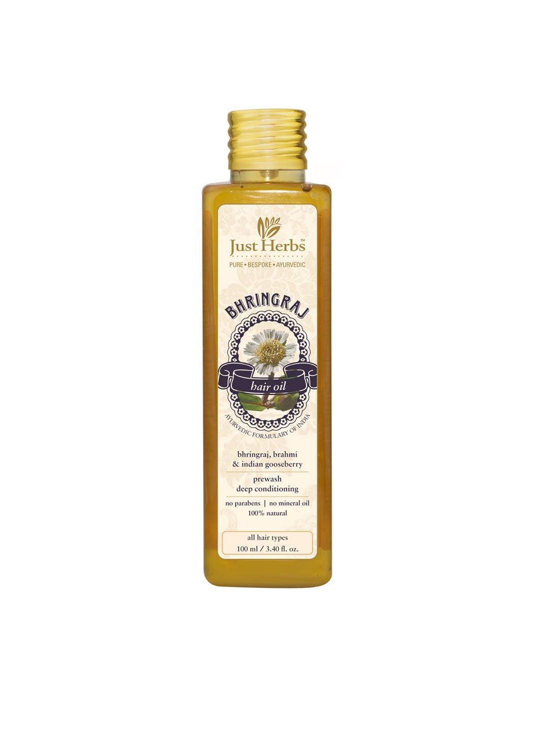 Just Herbs Bhringraj Hair Oil For Hair Growth & Hairfall Control - 100 ml Price in India