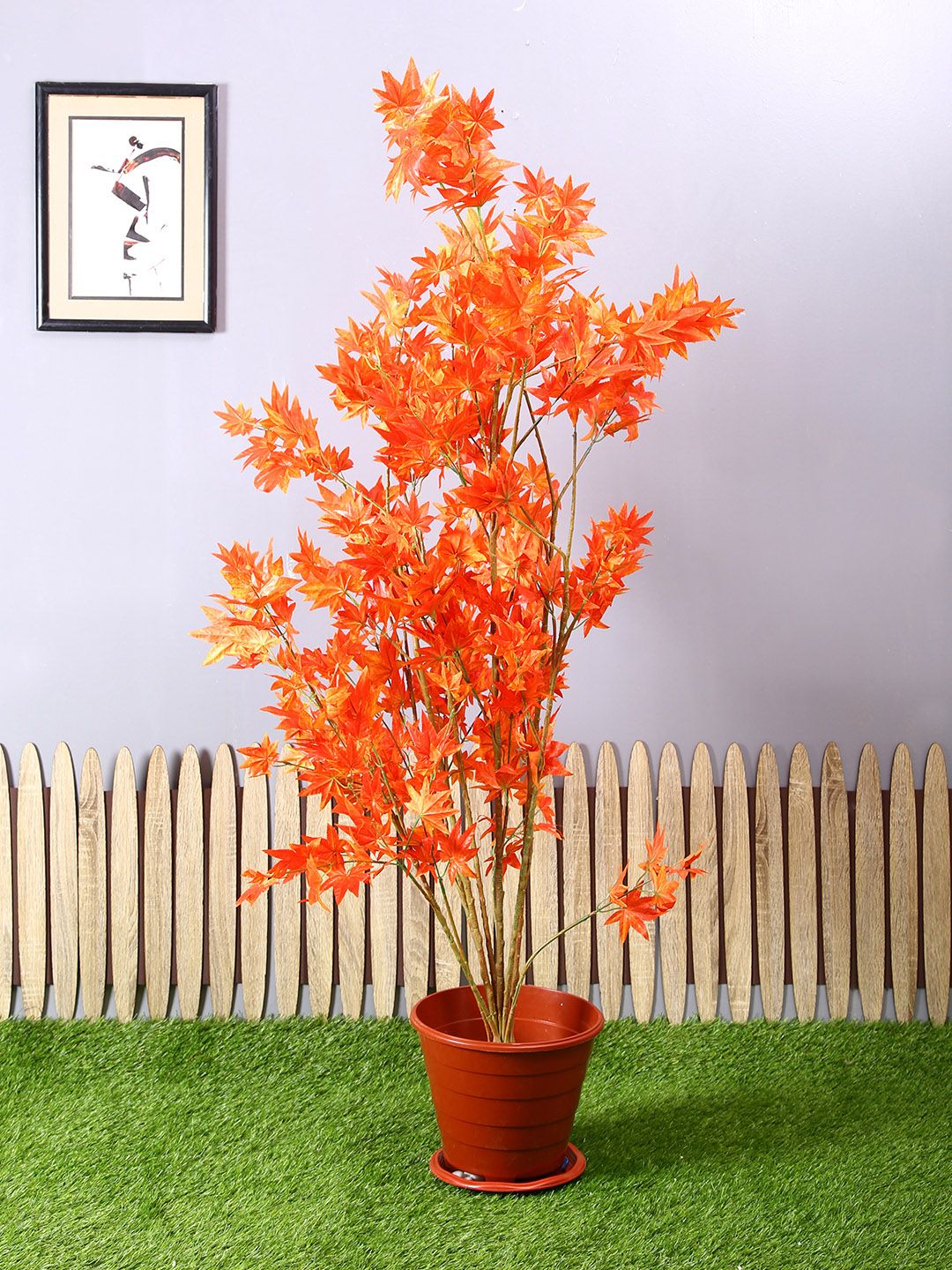 PolliNation Orange Artificial Maple Plant Without Pot Price in India