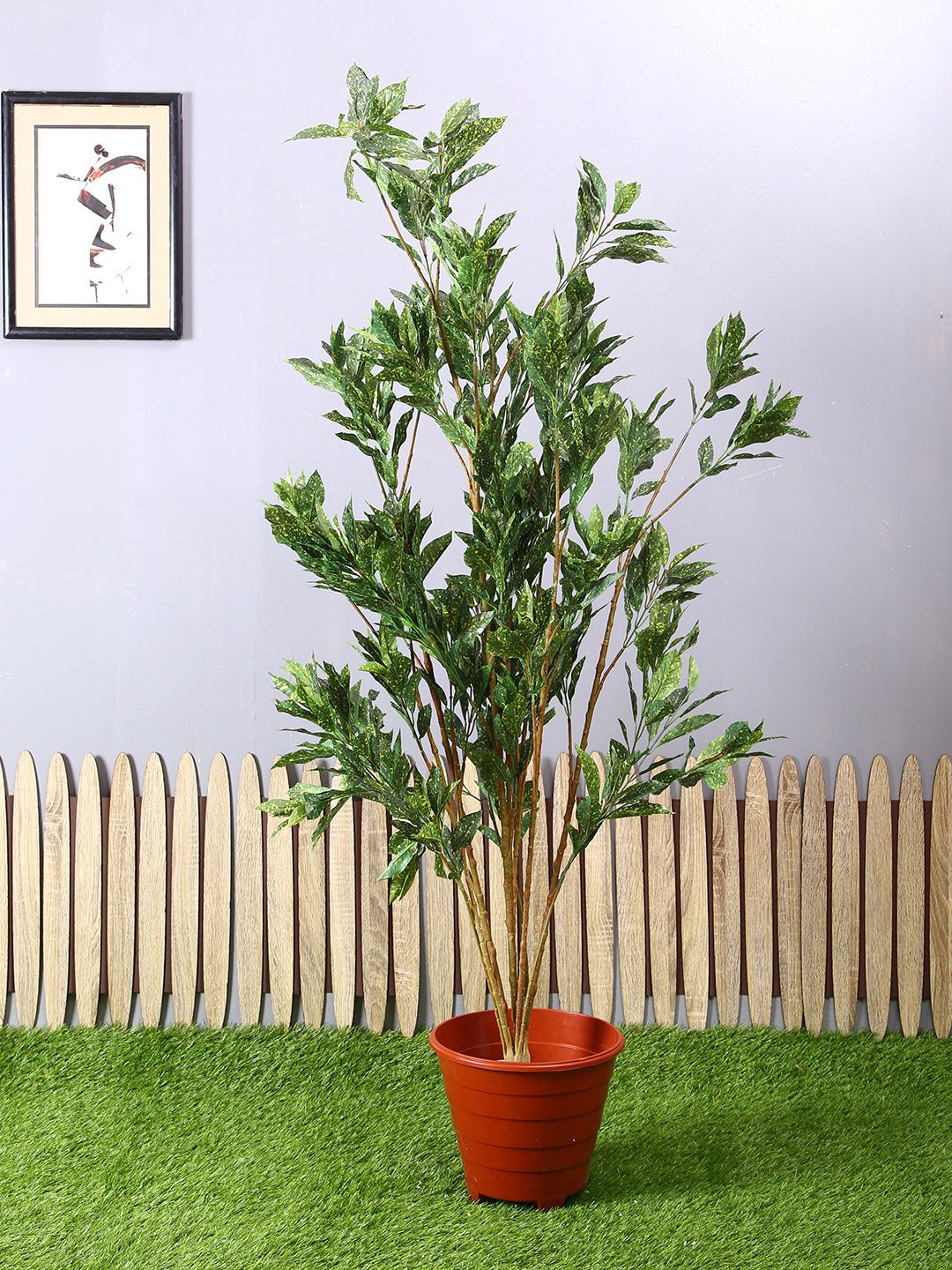 PolliNation Green  Yellow Croton Artificial Plant Without Pot Price in India