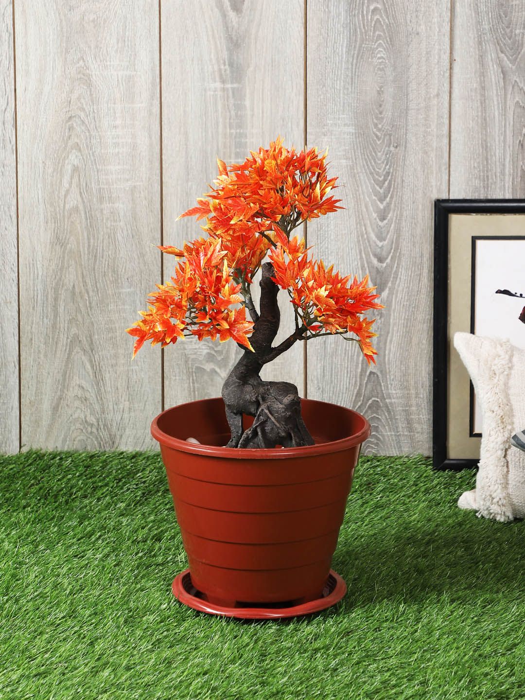 PolliNation Orange Artificial Maple Plant Without Pot Price in India