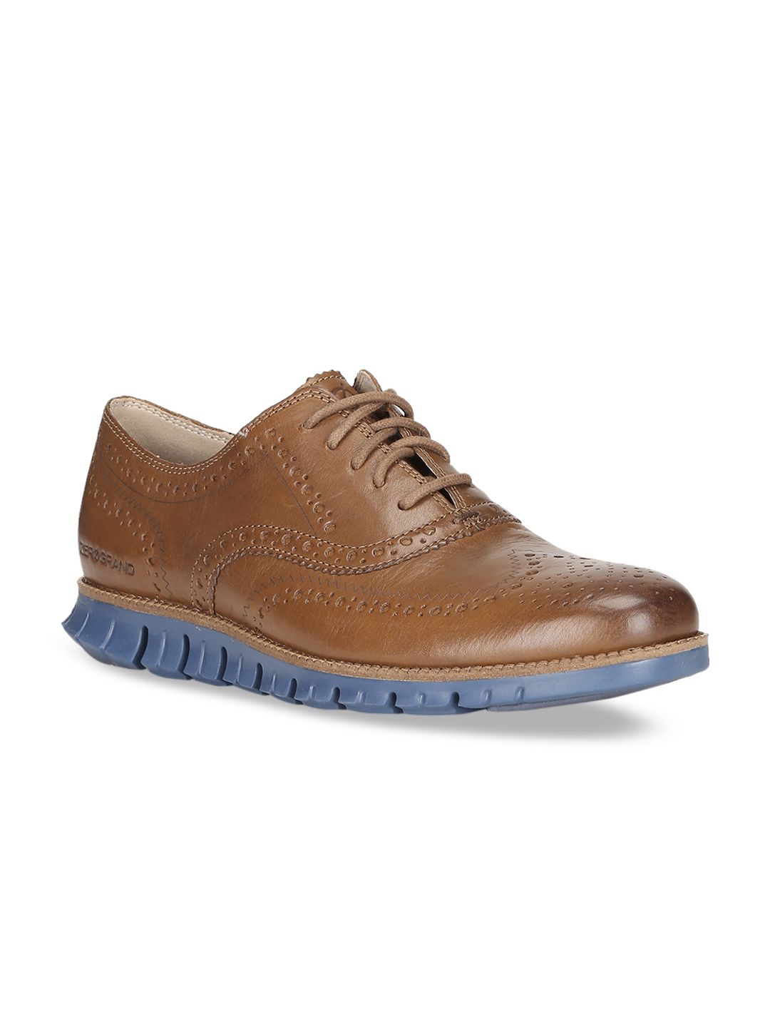 Cole Haan Men Brown Oxford Leather  Brogues