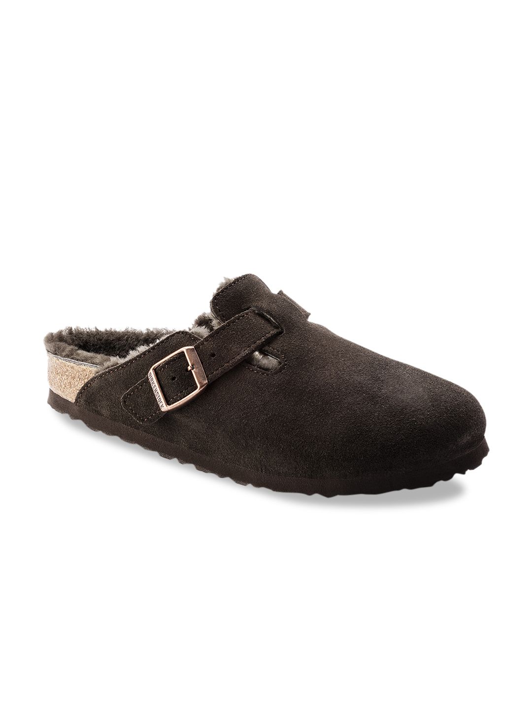 Birkenstock Unisex Brown Boston Shearling Suede Regular Width Leather Clogs Price in India