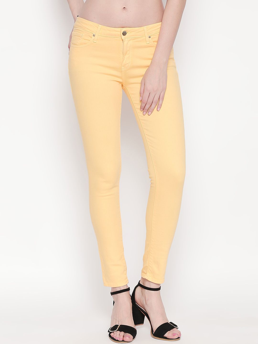 SPYKAR Women Yellow Super Skinny Fit Low-Rise Clean Look Jeans Price in India