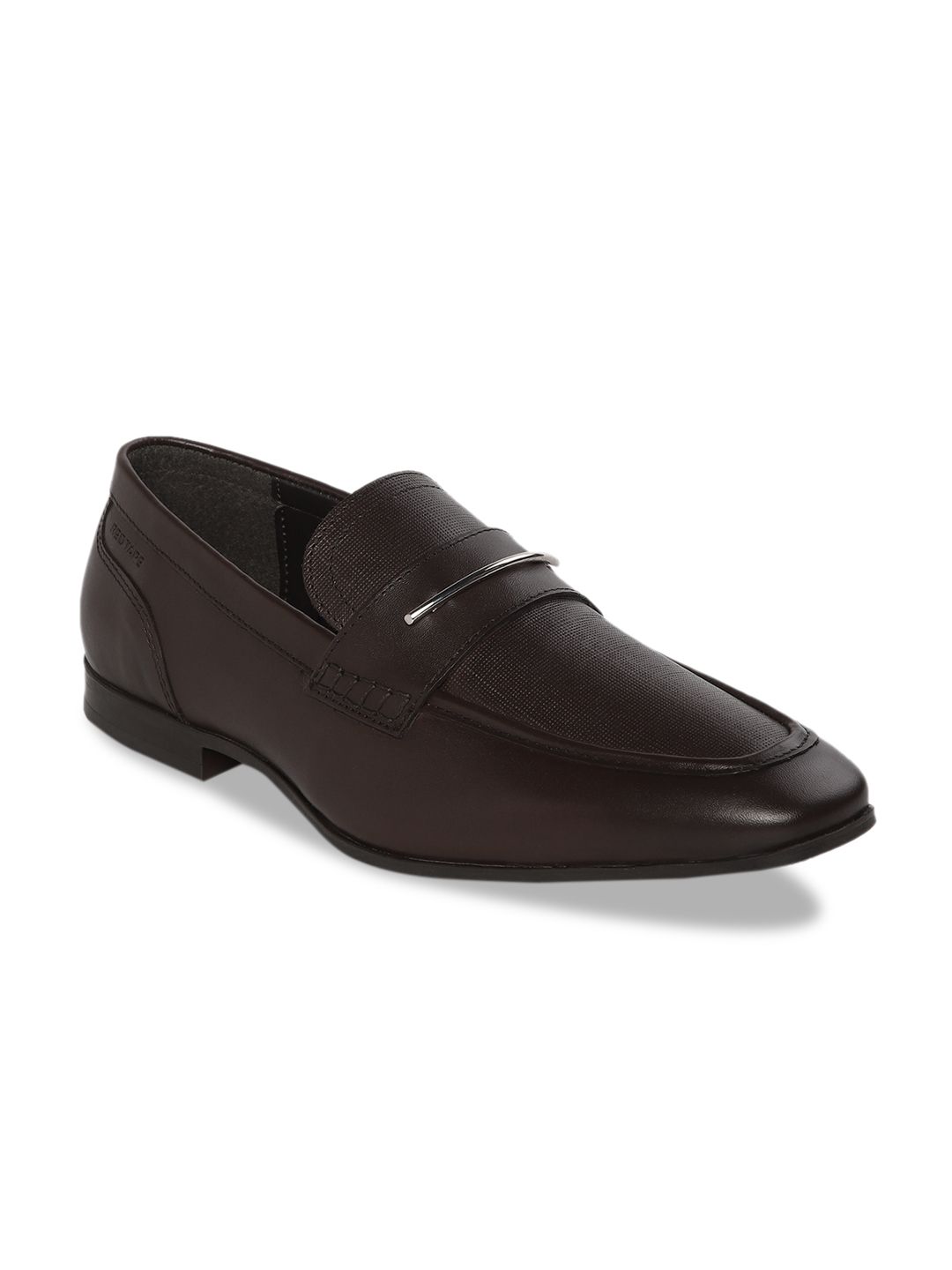 Red Tape Men Coffee Brown Solid Leather Formal Loafers