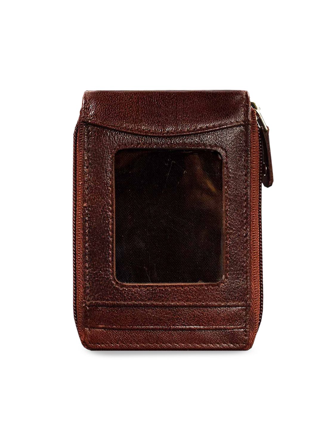 ABYS Unisex Brown Solid Genuine Leather Card Holder Price in India