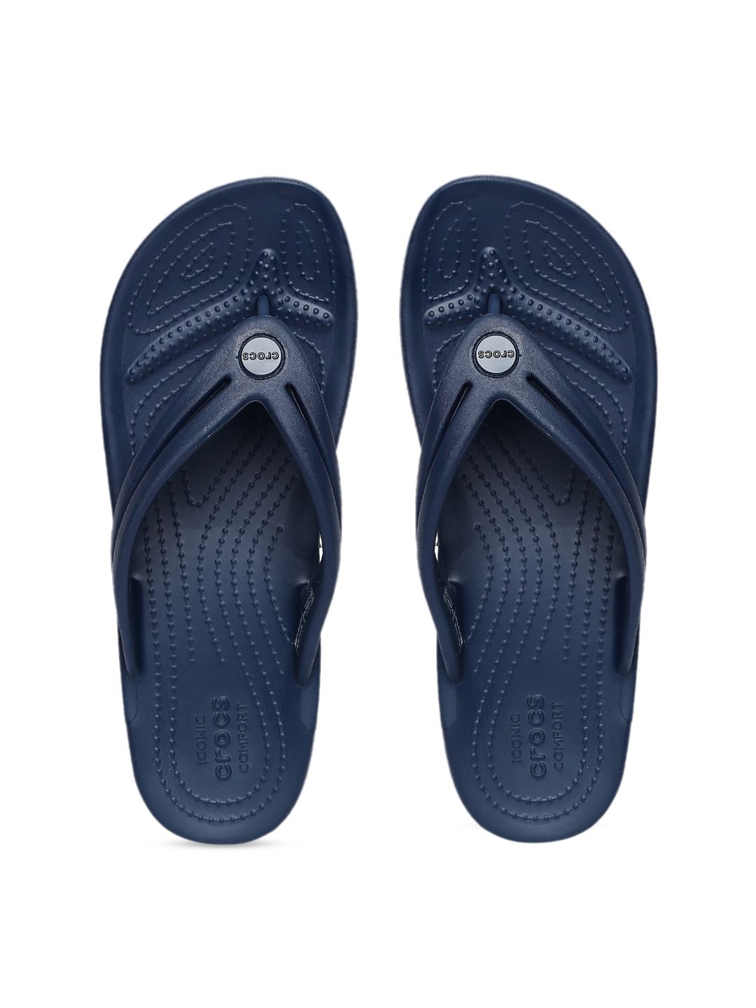 Crocs Crocband  Women Navy Blue Solid Thong Flip-Flops Price in India