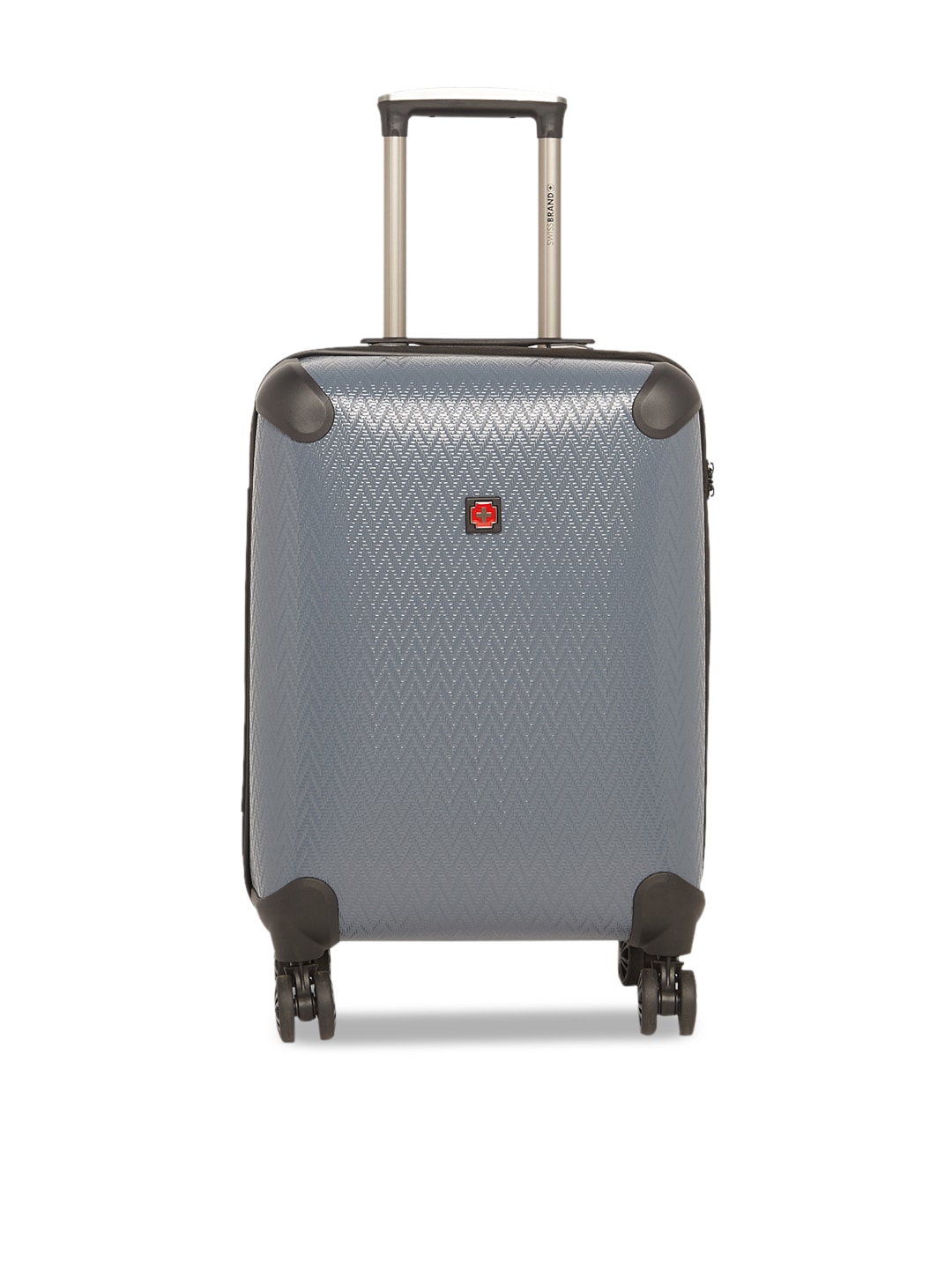 SWISS BRAND Grey Textured ETOY Hard-Sided Cabin Trolley Suitcase Price in India