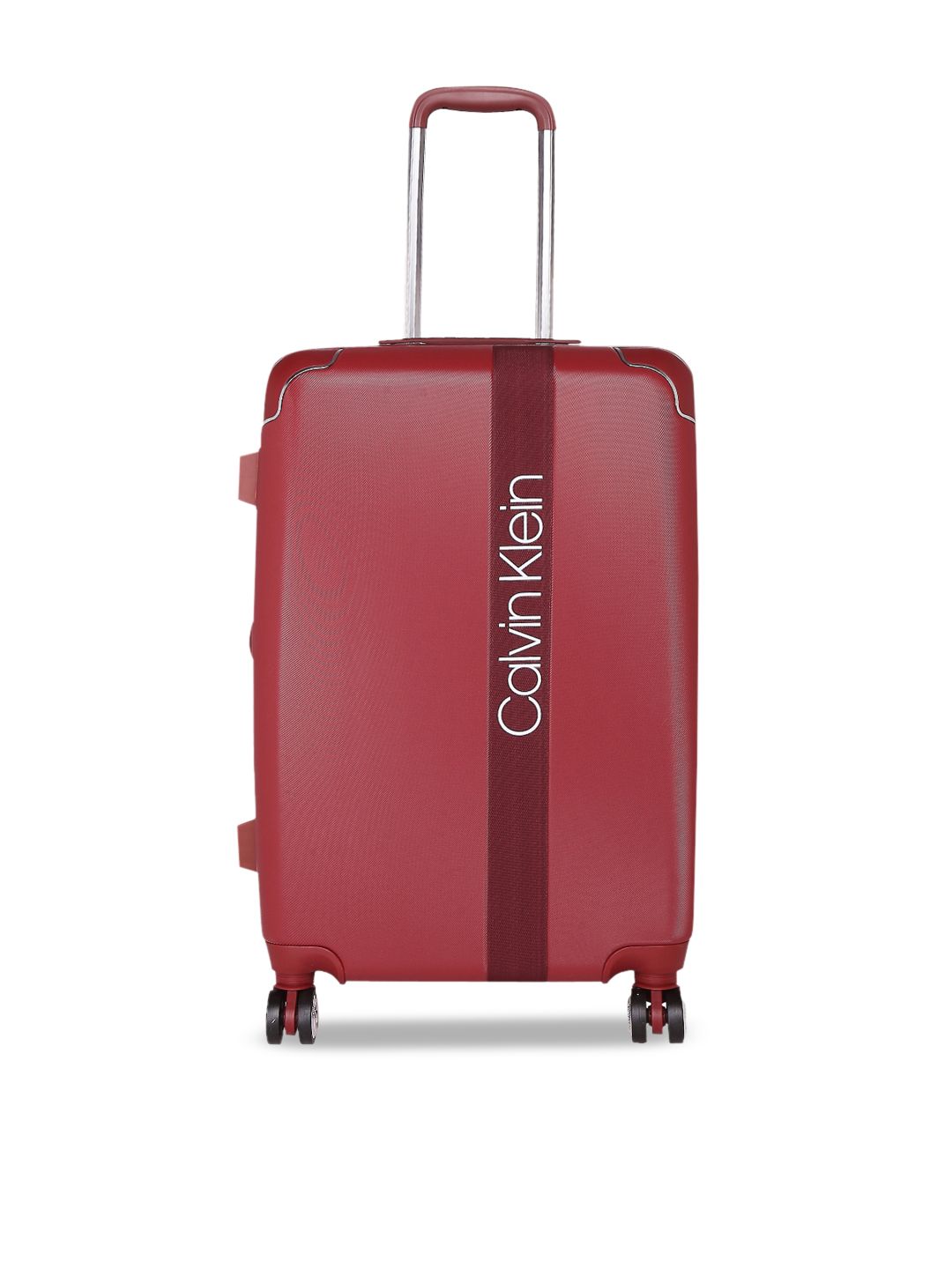 Calvin Klein Maroon Solid Madison Ave Hs Hard-Sided Large Bordeaux Trolley Suitcase Price in India