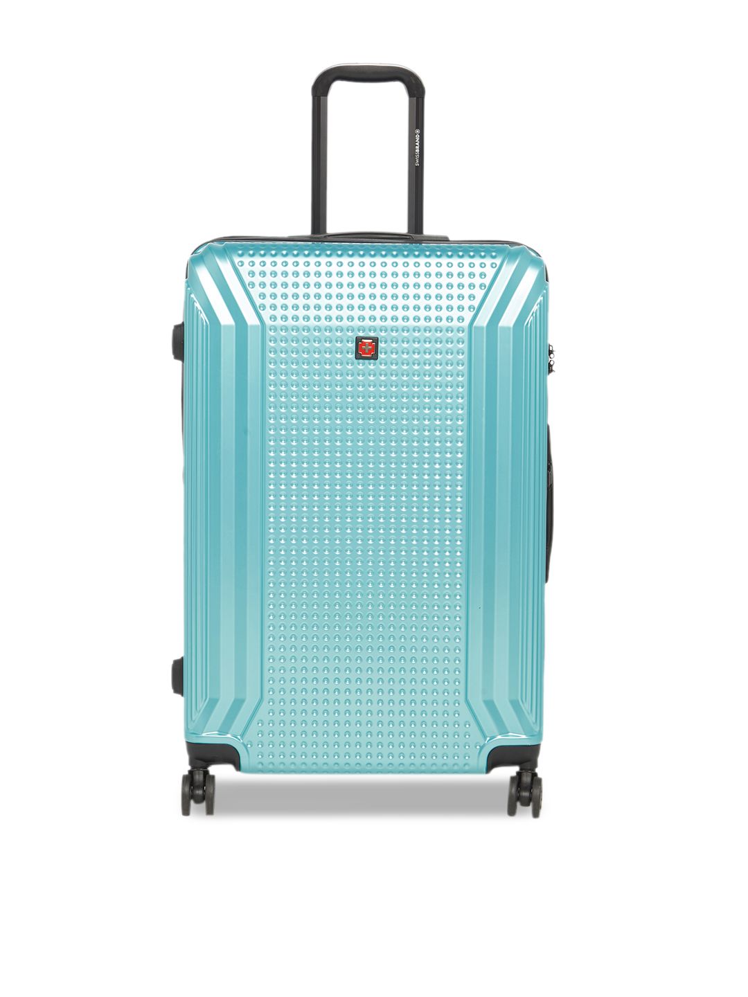SWISS BRAND Unisex Green Textured VERNIER 360-Degree Rotation Hard-Sided Large Trolley Suitcase Price in India