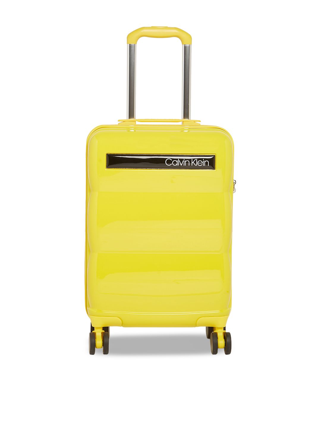 Calvin Klein Unisex Yellow Solid Down To Fly Hard-Sided Cabin Trolley Suitcase Price in India