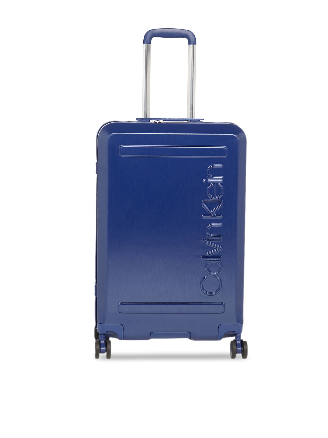 Calvin Klein Blue Solid Soho 360-Degree Rotation Hard-Sided Medium Trolley Suitcase Price in India