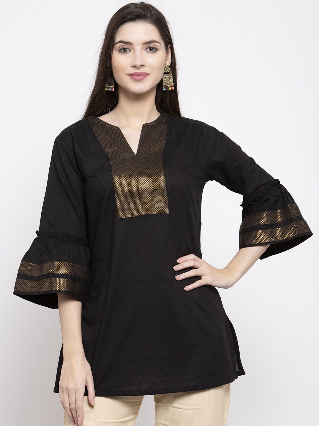 Bhama Couture Women Black Solid Tunic Price in India