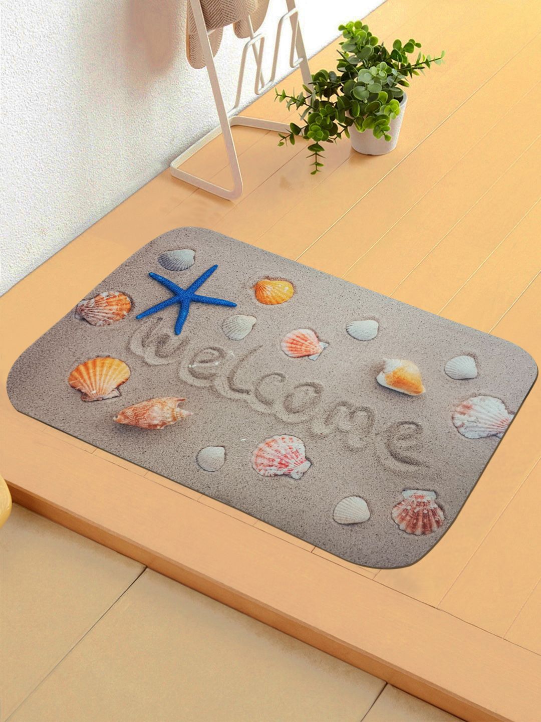 Status Grey 3D Digital Printed Anti-Skid Doormat Price in India