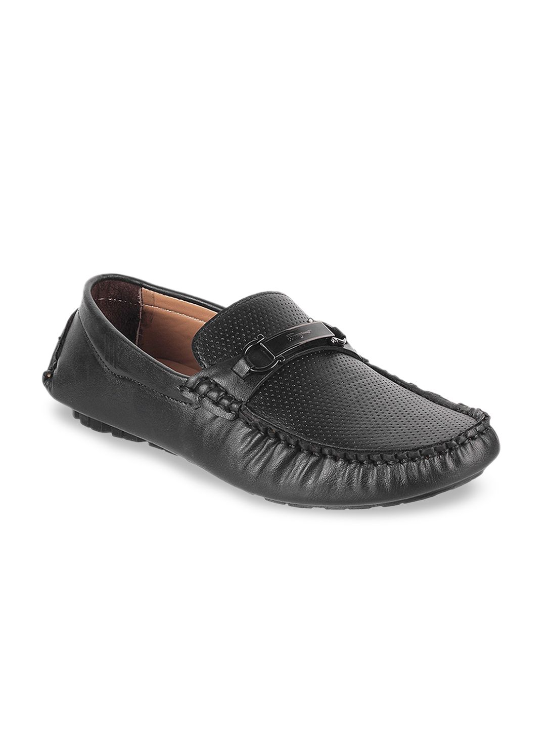 WALKWAY by Metro Men Black Perforated Loafers