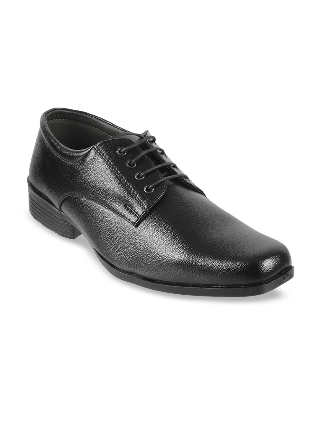 WALKWAY Men Black Solid Formal Derbys