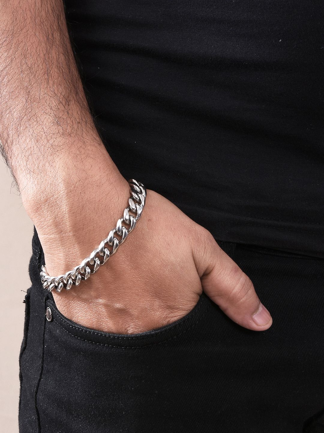 Buy Tistabene Men Silver-Plated Link Bracelet - Bracelet for Men