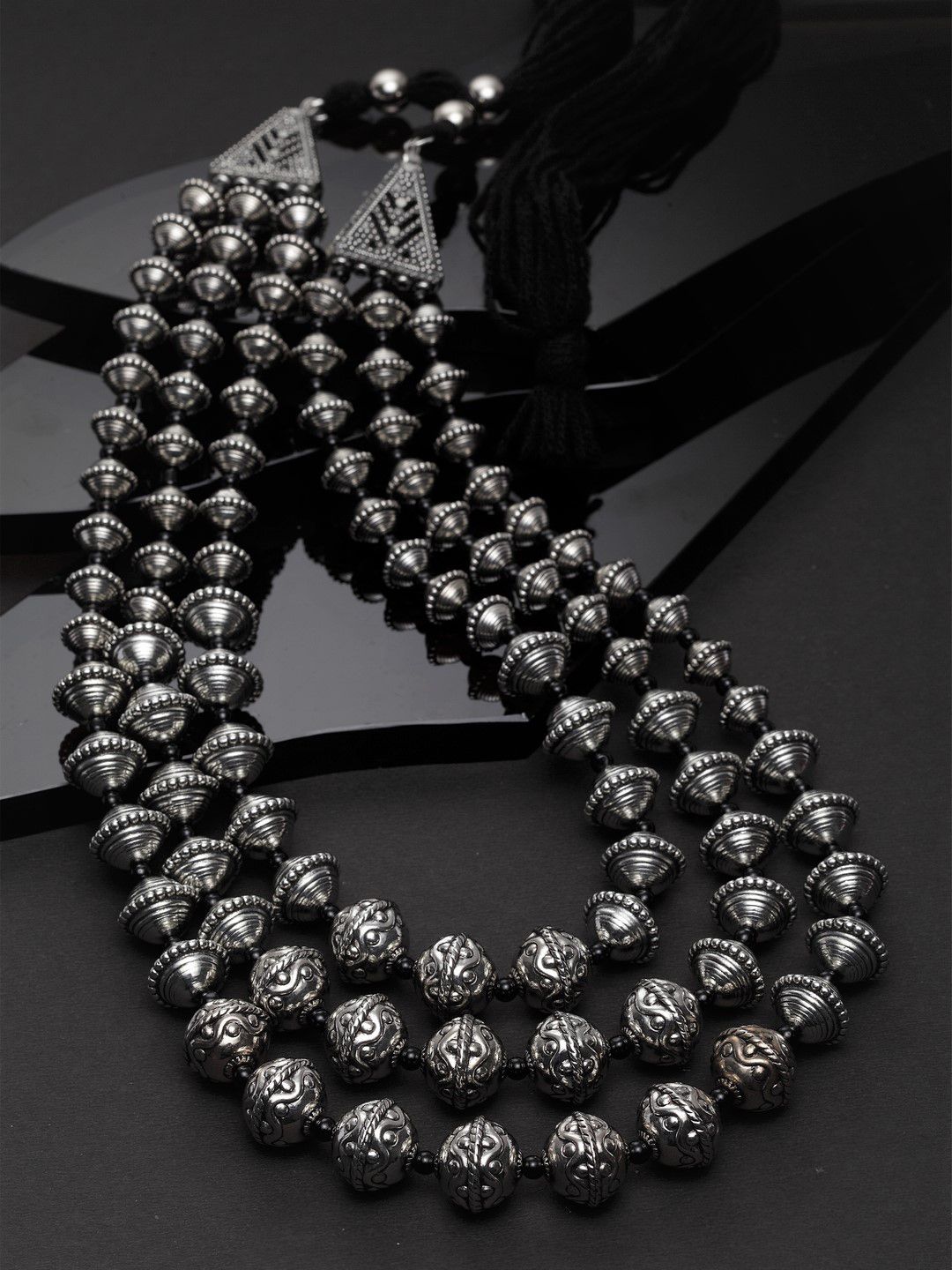 PANASH Oxidised Silver-Plated Necklace Price in India