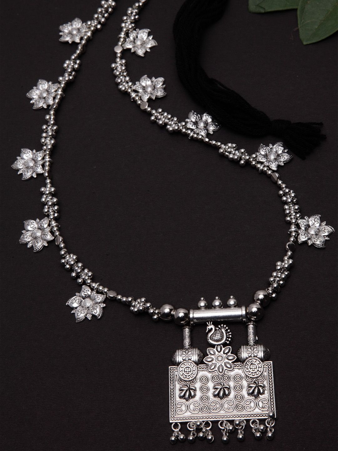 PANASH Oxidised Silver-Plated Necklace Price in India