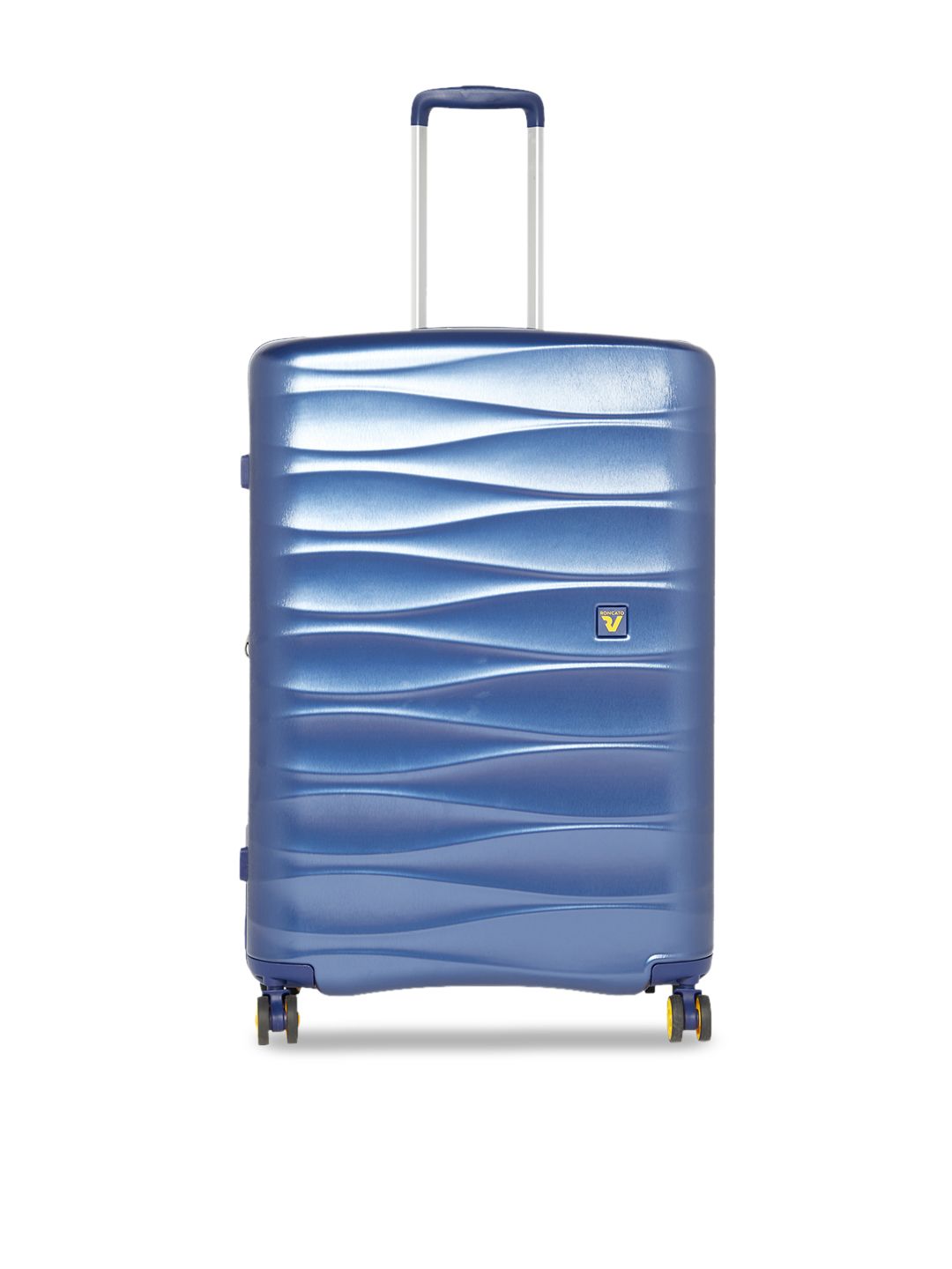 RONCATO Blue Textured Stellar Hard-Sided Notte Large Trolley Suitcase Price in India