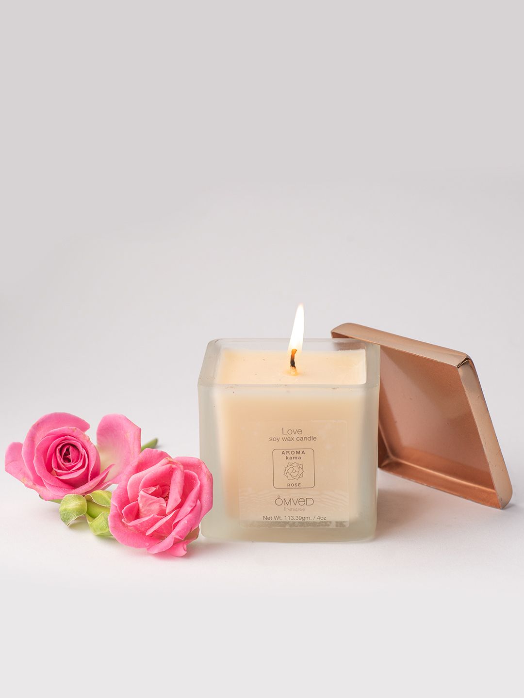 Omved Unisex Peach-Coloured Love Soy Wax Candle Price in India