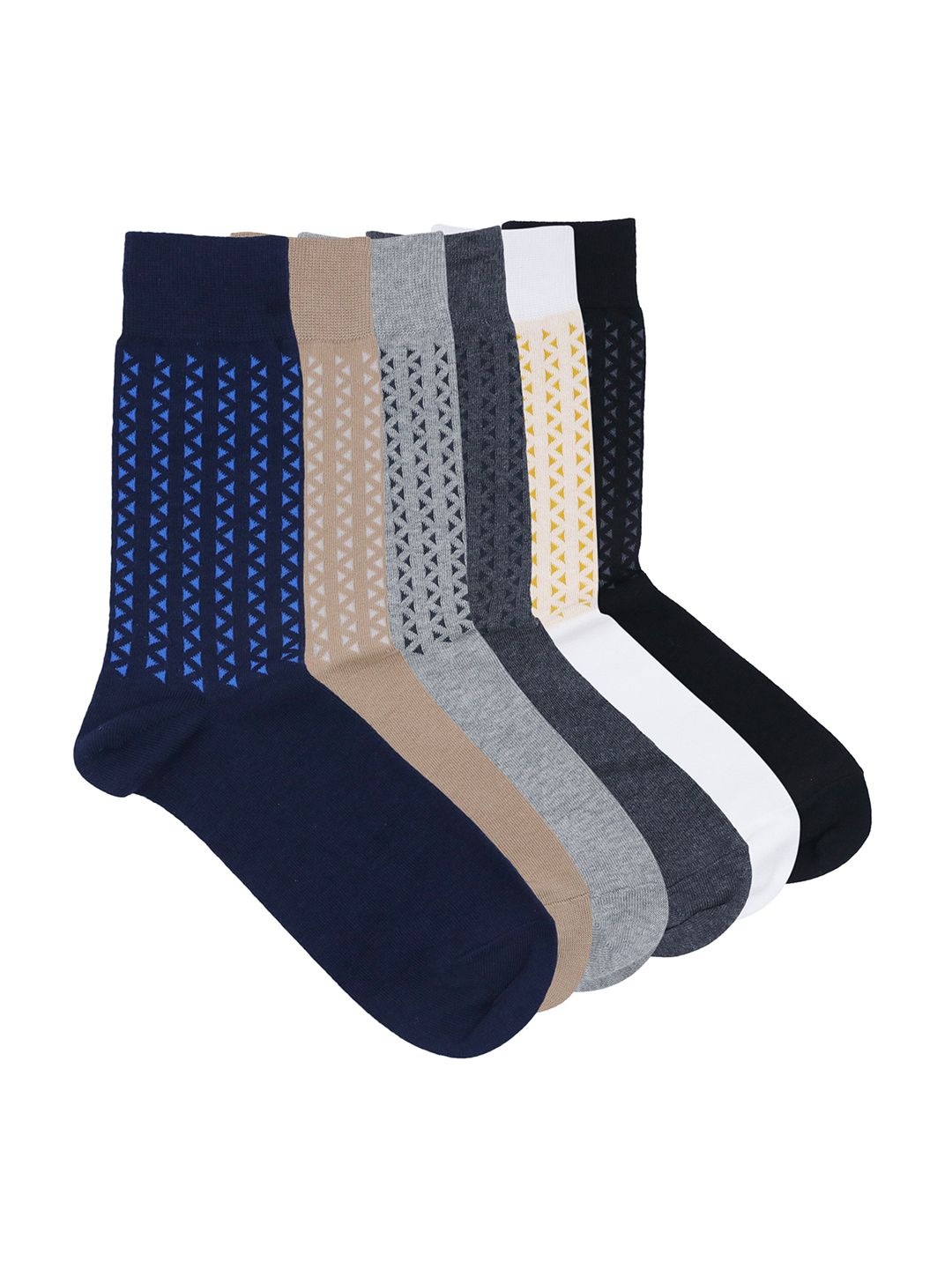 Balenzia Men Pack of 6 Assorted Calf-Length Socks