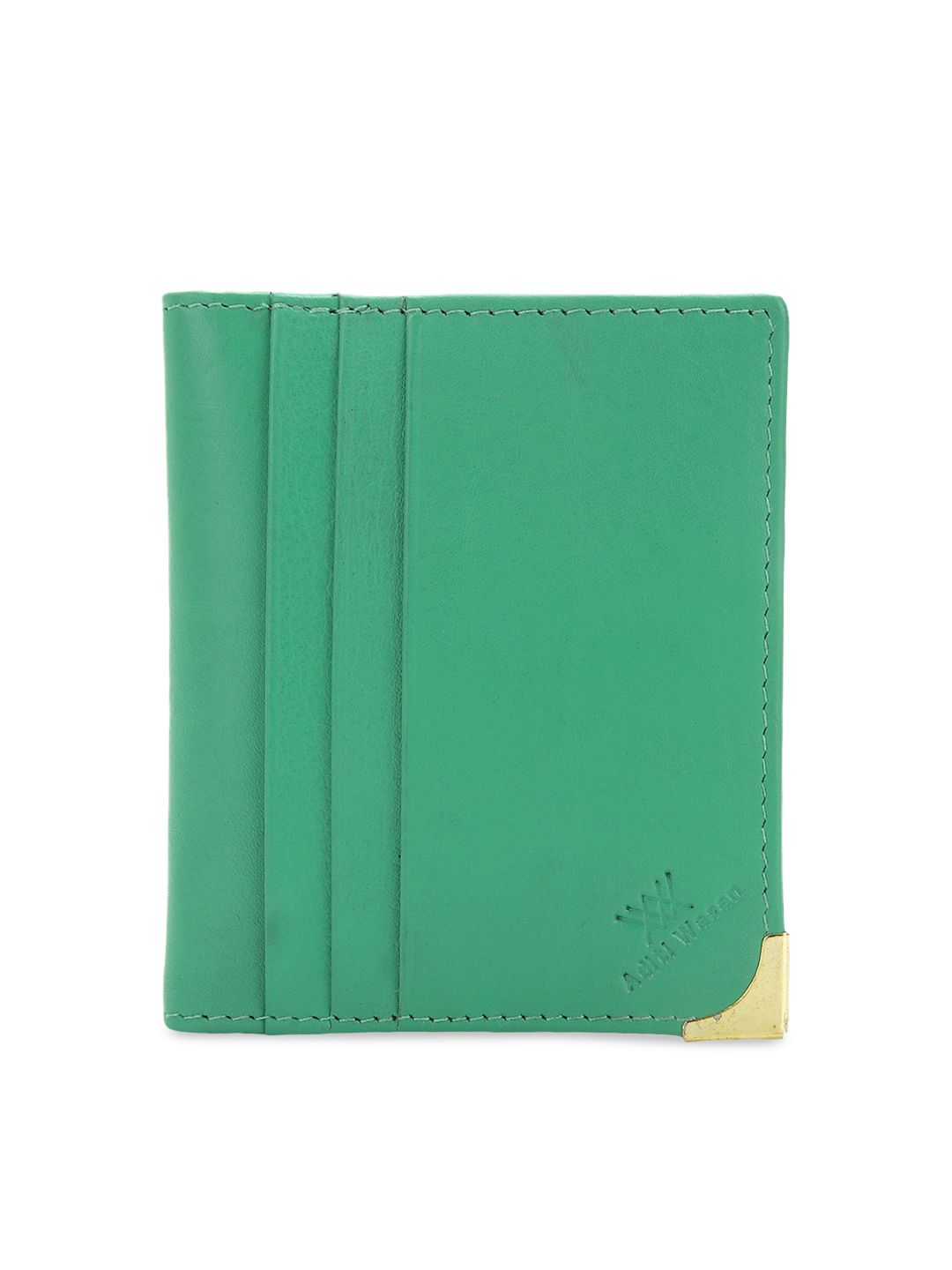 Aditi Wasan Unisex Green Solid Leather Card Holder Price in India