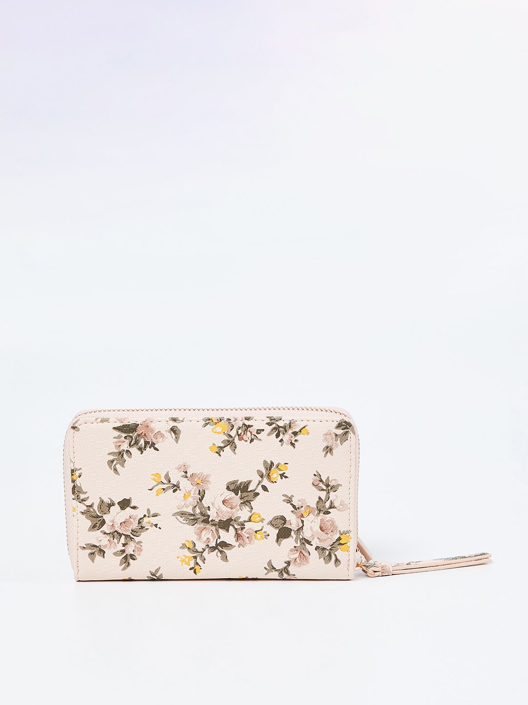 Ginger by Lifestyle Women Beige Printed Zip Around Wallet Price in India