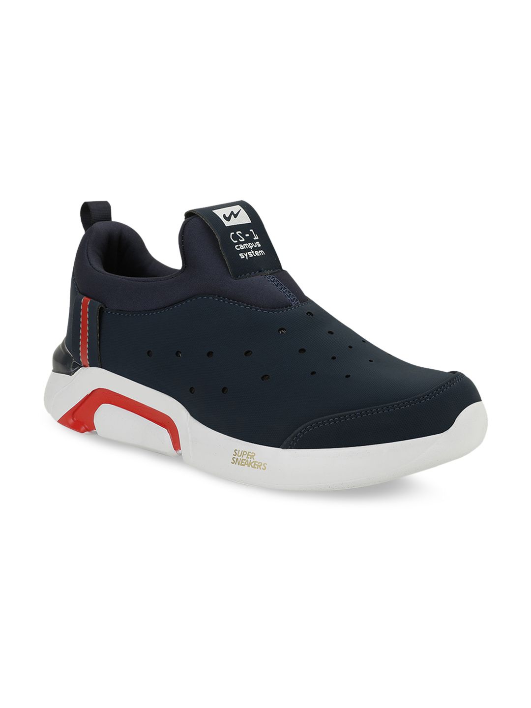 Campus Men Navy Blue & Red Fiktion Running Shoes