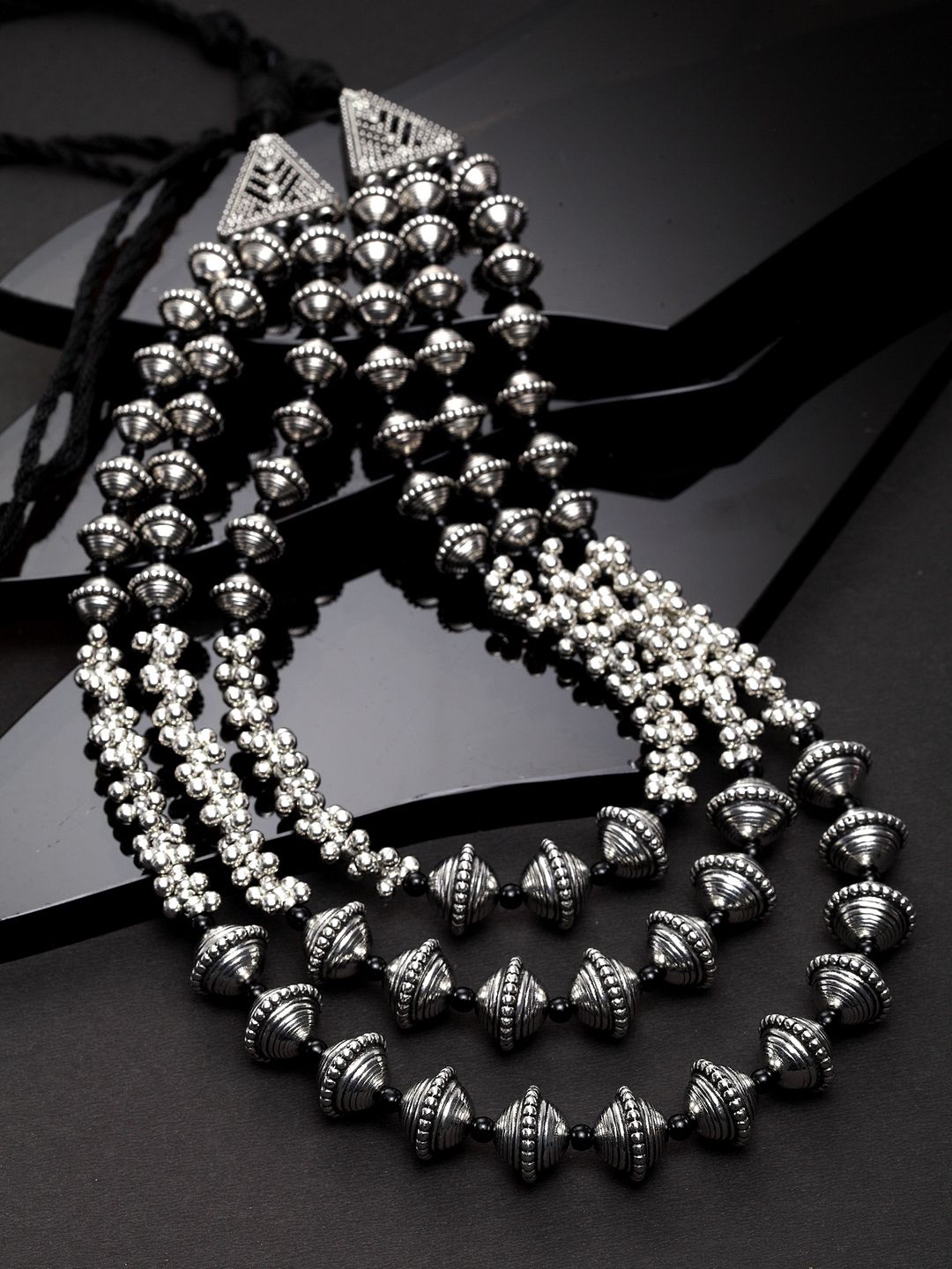 PANASH Silver-Plated Oxidised Necklace Price in India