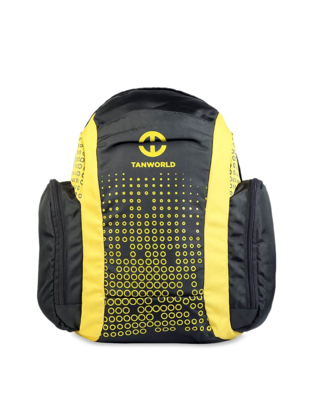 TAN WORLD Unisex Yellow & Black Colourblocked Laptop Backpack Price in India