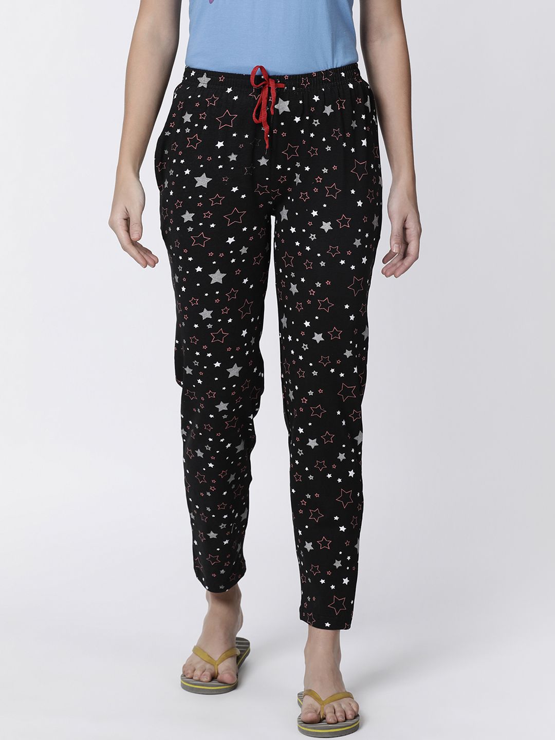 Kryptic Women Black Printed Lounge Pants Price in India