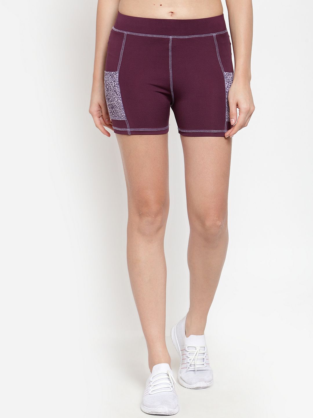 Boston Club Women Purple Solid Skinny Fit Sports Shorts Price in India