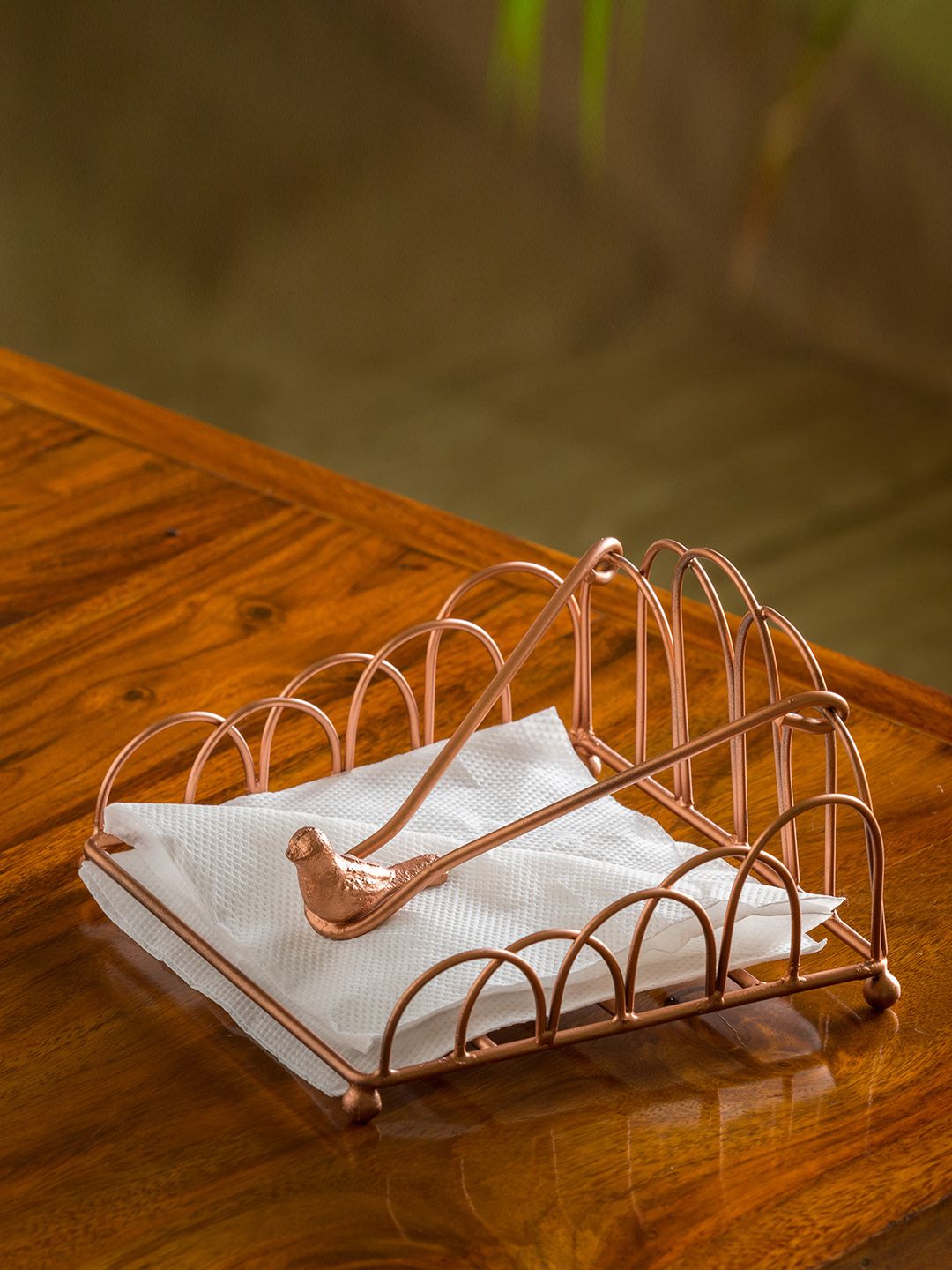 ExclusiveLane Copper-Toned Solid Handcrafted Tissue & Napkin Holder Price in India