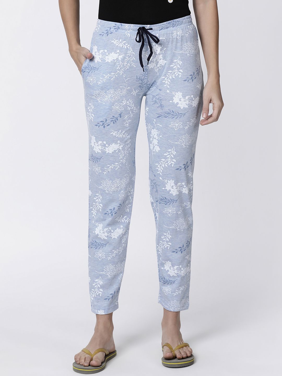 Kryptic Women Blue Printed Lounge Pants Price in India